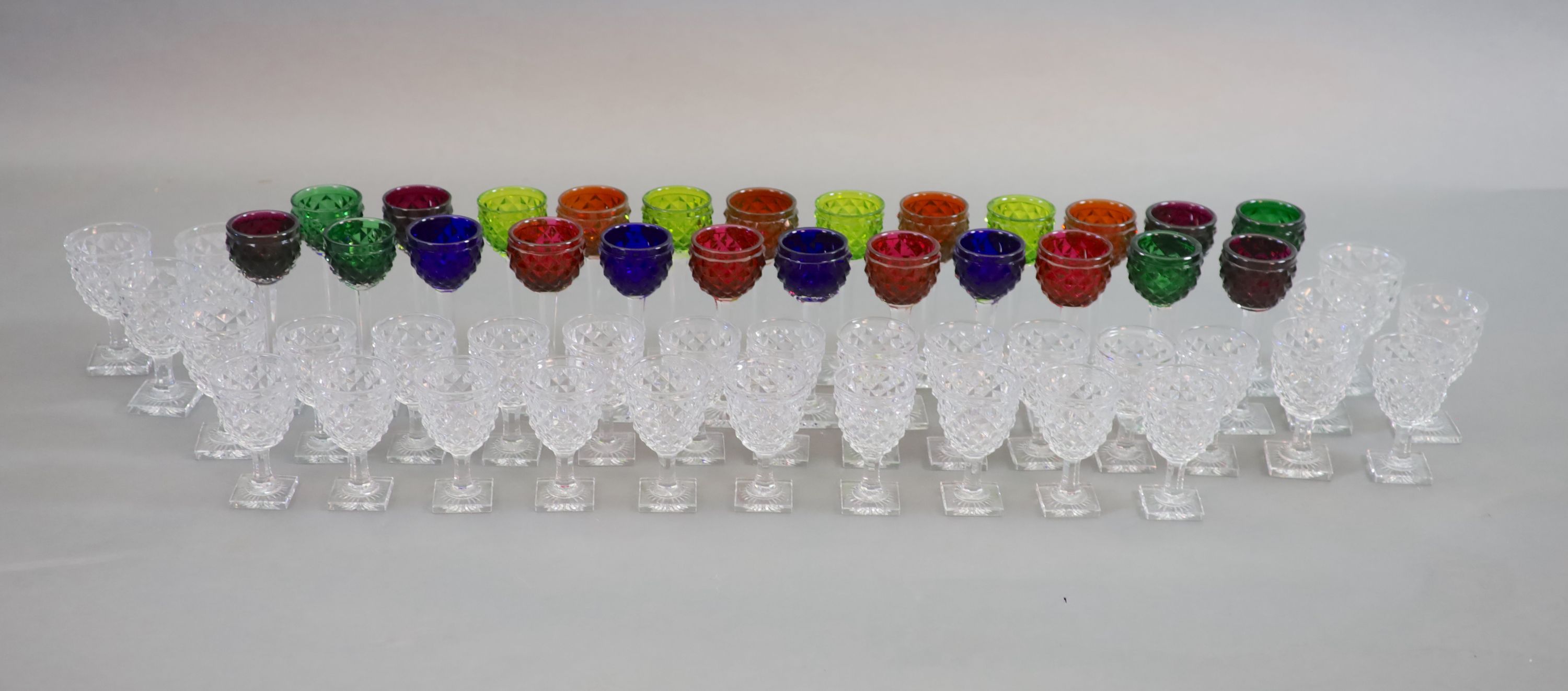 A part suite of Baccarat table glass